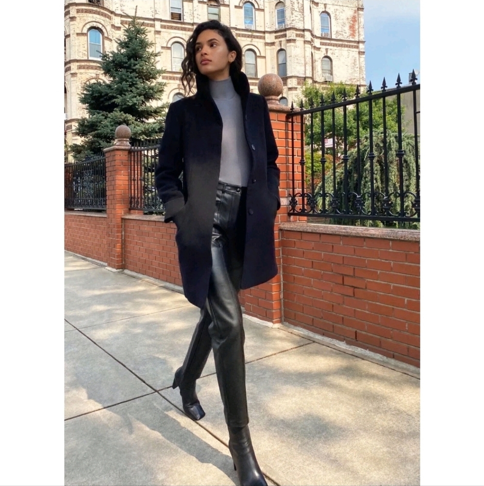 WILFRED Cocoon Coat Black Wool Cashmere XXS Aritzia